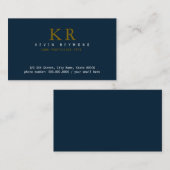 Visite Carte de contact bleu foncé imprimée sur le recto (Devant / Derrière)