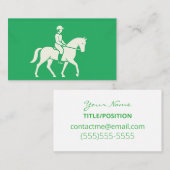 Visite Carte de contact Cheval Équine Vert Trèfle (Devant / Derrière)