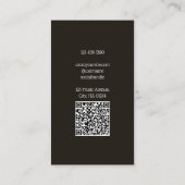 Visite Carte de contact de barbier personnalisée avec cod (Dos)