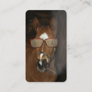 Visite Carte de contact humoristique Cheval Foin Fumer Ci