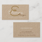 Visite carte de contact pro / monogramme original sur kra (Devant / Derrière)