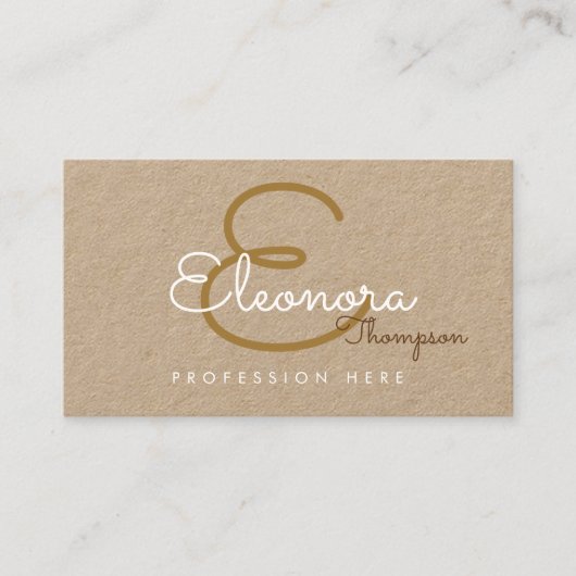 Visite carte de contact pro / monogramme original sur kra (Devant)