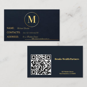 Visite Carte de contact professionnelle moderne bleu fonc