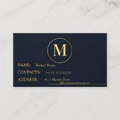 Visite Carte de contact professionnelle moderne bleu fonc (Devant)
