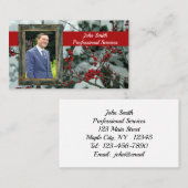 Visite Carte de contact saison Red Winter Berries (Devant / Derrière)