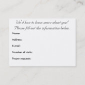 Visite Carte de coucher du soleil de visiteur d'église (Dos)