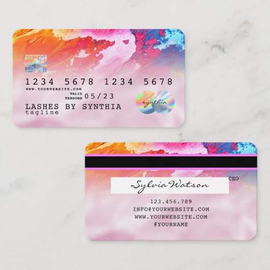 Visite carte de crédit (Devant / Derrière)