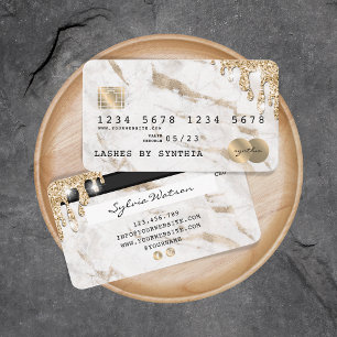 Visite Carte de crédit à séchage stylisé Marbre d'or