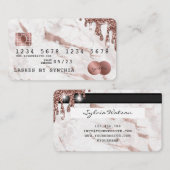 Visite Carte de crédit à séchage stylisé Marbre d'or (Devant / Derrière)