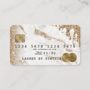 Visite Carte de crédit à séchage stylisé Marbre d'or