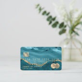 Visite Carte de crédit Agate Turquoise Styled ajouter le (Debout devant)