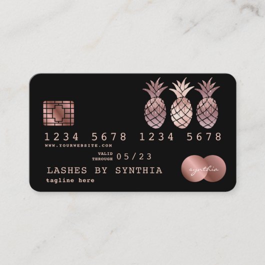 Visite Carte de crédit ananas styled Driving Gold (Devant)