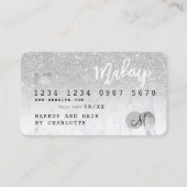 Visite Carte de crédit argent parties scintillant marbre (Devant)