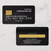 Visite Carte de crédit | Arrière - plan Black Stripes (Devant / Derrière)