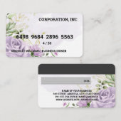 Visite Carte de crédit | Arrière - plan de fleurs (Devant / Derrière)