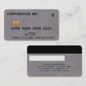 Visite Carte de crédit | Arrière - plan de lin (Devant / Derrière)