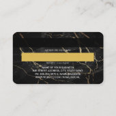 Visite Carte de crédit | Arrière - plan en marbre noir (Dos)