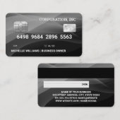 Visite Carte de crédit | Arrière - plan gris noir (Devant / Derrière)