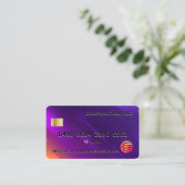 Visite Carte de crédit | Arrière - plan numérique violet  (Debout devant)