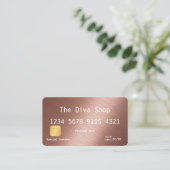 Visite Carte de crédit balayée par or rose du carte de (Debout devant)