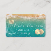 Visite Carte de crédit Beach Blue Sky Watercolor (Devant)