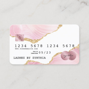 Visite Carte de crédit Blush Pink ajouter le logo