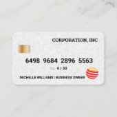 Visite Carte de crédit | Carreaux blancs géométriques (Devant)