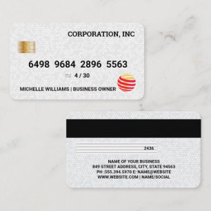 Visite Carte de crédit   Carreaux blancs géométriques