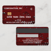 Visite Carte de crédit | Carte de circuit rouge (Devant / Derrière)
