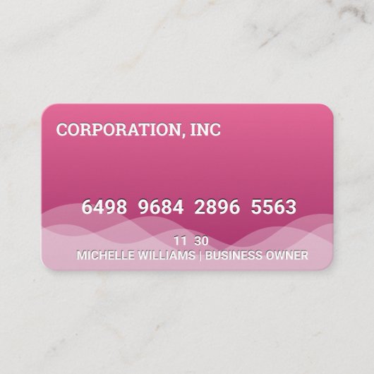 Visite Carte de crédit | Carte de débit | Pink Wave (Devant)