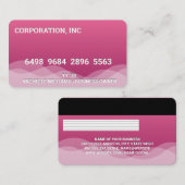 Visite Carte de crédit | Carte de débit | Pink Wave (Devant / Derrière)