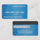 Visite Carte de crédit | Couches géométriques bleues (Devant / Derrière)