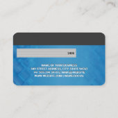 Visite Carte de crédit | Couches géométriques bleues (Dos)