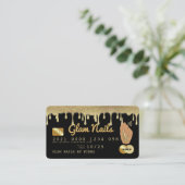 Visite Carte de crédit de luxe Nail Tech Driving Gold Par (Debout devant)