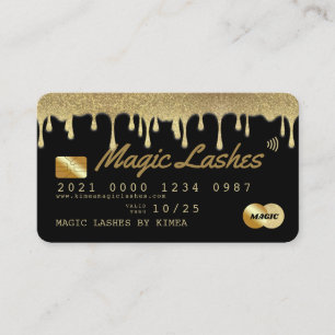 Visite Carte de crédit de luxe Parties scintillant Noir
