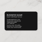 Visite Carte de crédit de réparation (Dos)