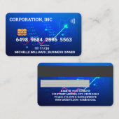 Visite Carte de crédit | Débit | Finances | Graphiques bo (Devant / Derrière)