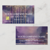 Visite Carte de crédit Elegant Gold Parties scintillant D (Devant / Derrière)