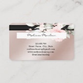 Visite carte de crédit florale or rose (Dos)