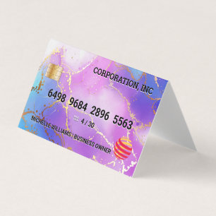Visite Carte de crédit Gold Foil Aquarelle