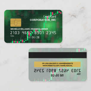 Visite Carte de crédit Graphique à chandelles financièr
