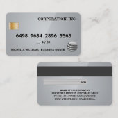 Visite Carte de crédit | Gris brillant (Devant / Derrière)