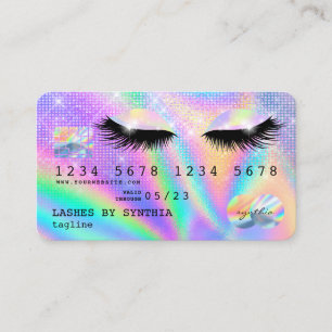 Visite Carte de crédit Holograph Modern Eyes Lashes