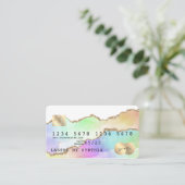 Visite Carte de crédit Holograph Pastel agate unicorn (Debout devant)