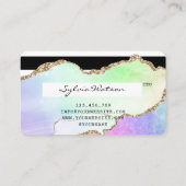 Visite Carte de crédit Holograph Pastel rainbow agate uni (Dos)