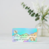 Visite Carte de crédit Holograph Pastel rainbow agate uni (Debout devant)