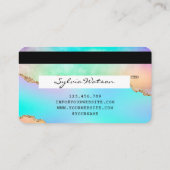 Visite Carte de crédit Holograph Pastel rainbow agate uni (Dos)