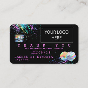 Visite Carte de crédit Holograph UnicornTHNK YOU ajouter