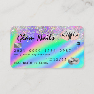 Visite Carte de crédit Holographique Foil & Parties scin