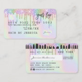 Visite Carte de crédit holographique licorne parties scin (Devant / Derrière)